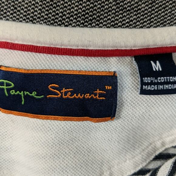 PAYNE STEWART Gray Striped Polo Golf Shirt Medium - Picture 6 of 6